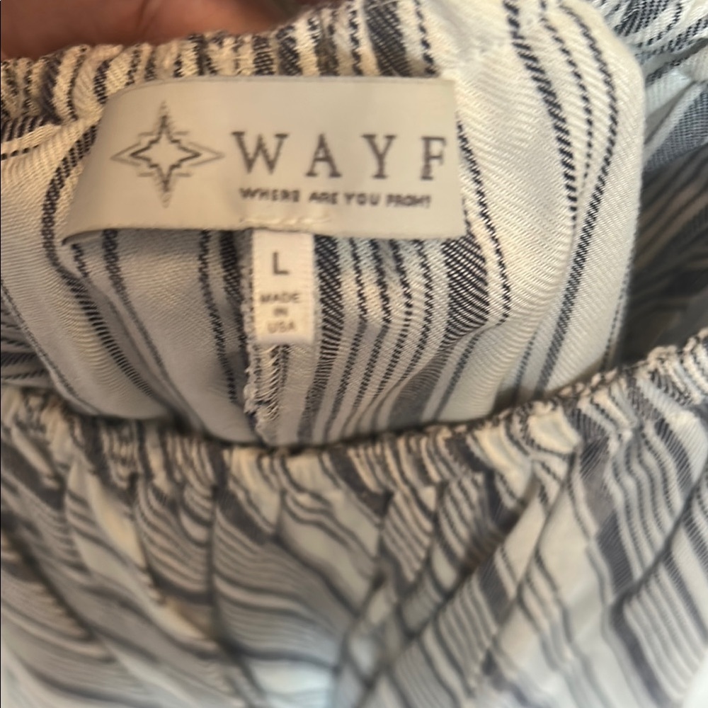 Wayf White and Blue Blouse - Picture 2 of 3